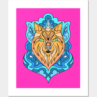 Wolf Mandala Spirit Animal Posters and Art